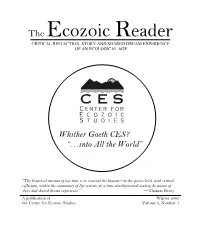 Ecozoic Reader.Vol. 3, No. 1. Winter 2003.Text