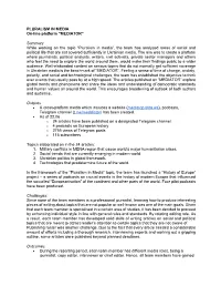 “MEDIATOR” Summary While Working on the Topic “Pluralism in Media”