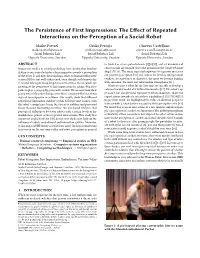 The Persistence of First Impressions: the Effect of Repeated Interactions on the Perception of a Social Robot