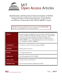 Identification and Functional Characterization of G6PC2 Coding Variants Influencing Glycemic Traits Define an Effector Transcript at the G6PC2-ABCB11 Locus