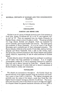 Mineral Deposits of Kodiak and the Neighboring Islands