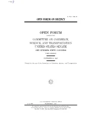 Open Forum on Decency Open Forum Committee On