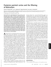 Posterior Parietal Cortex and the Filtering of Distractors