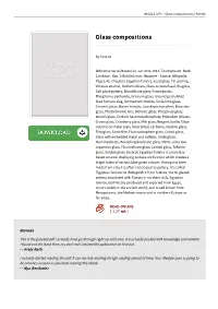 Ebook &lt; Glass Compositions ~ Read