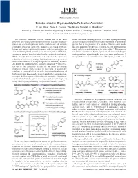 Enantioselective Organocatalytic Reductive Amination R