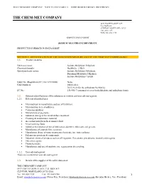 Material Safety Data Sheet
