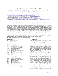 Of 13 Human Mars Mission Design – the Ultimate Systems Challenge
