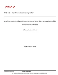 Oracle Linux Unbreakable Enterprise Kernel (UEK 5) Cryptographic Module