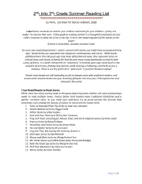 2​Nd​- Into 3​Rd​- Grade Summer Reading List