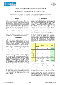 A Speech Annotation and Transcription Tool