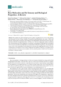 Beer Molecules and Its Sensory and Biological Properties: a Review