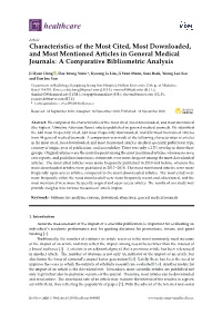 Characteristics of the Most Cited, Most Downloaded, and Most Mentioned Articles in General Medical Journals: a Comparative Bibliometric Analysis
