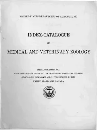 Checklist of the Internal and External Parasites of Deer
