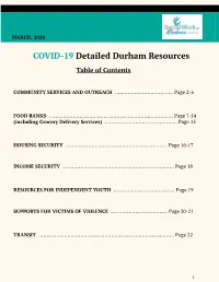 COVID-19 Detailed Durham Resources