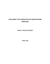 Exploring Youth Migration in Francophone Manitoba
