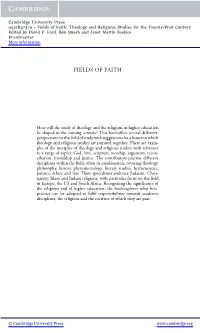 Fields of Faith: Theology and Religious Studies for the Twenty-First Century Edited by David F