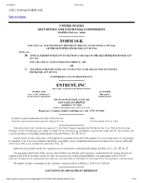 Form 10-K Entrust, Inc