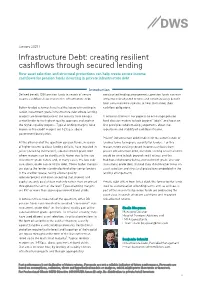 Infrastructure Debt: Creating Resilient Cashflows Through Secured Lending