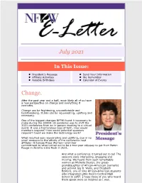 July 2021 Change