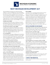 Next Michigan Development Act