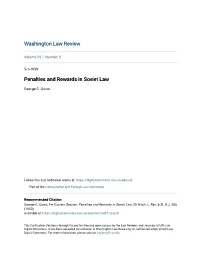 Penalties and Rewards in Soviet Law
