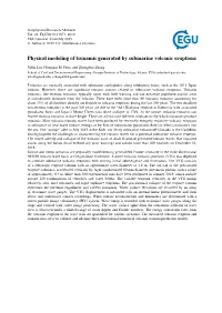 Physical Modeling of Tsunamis Generated by Submarine Volcanic Eruptions