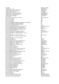 Post-Nominal Course Details