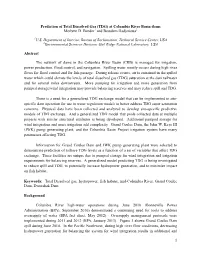 Prediction of Total Dissolved Gas (TDG) at Columbia River Basin Dams Merlynn D