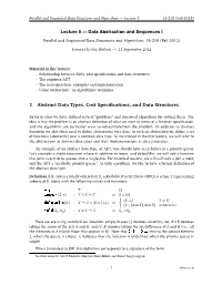 1 Abstract Data Types, Cost Specifications, and Data Structures
