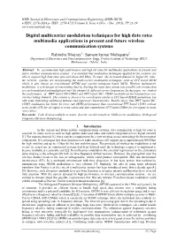 Digital Multicarrier Modulation Techniques for High Data Rates Multimedia Applications in Present and Future Wireless Communication Systems
