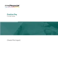 Positive Pay Format Guide