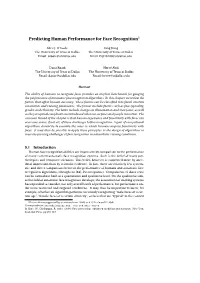 Predicting Human Performance for Face Recognition