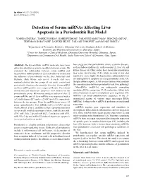 Detection of Serum Mirnas Affecting Liver Apoptosis in a Periodontitis