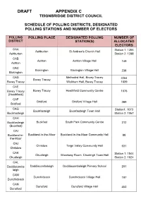 DRAFT Schedule of Polling Places and Designated Polling Stations