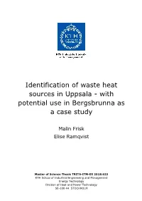 Identification of Waste Heat Sources in Uppsala - with Potential Use in Bergsbrunna As a Case Study