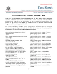 Organizations Voicing Concern Or Opposing H.R. 4508