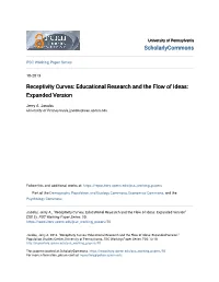 Receptivity Curves: Educational Research and the Flow of Ideas: Expanded Version