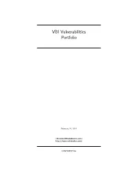 VBI Vulnerabilities Portfolio
