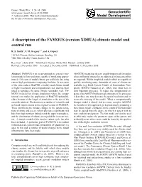 A Description of the FAMOUS (Version XDBUA) Climate Model and Control Run