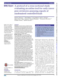 A Protocol of a Cross-Sectional Study Evaluating an Online Tool for Early Career Peer Reviewers Assessing Reports of Randomised Controlled Trials