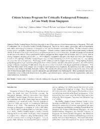 Citizen Science Program for Critically Endangered Primates: a Case Study from Singapore