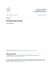 Clemenson, Mary Interview