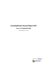 Curiositystream Annual Report 2021