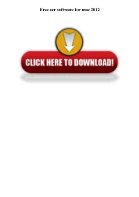 Free Ocr Software for Mac 2012