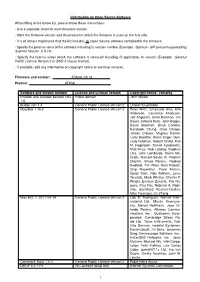 Information on Open Source Software When Filling in The