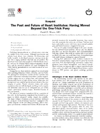 The Past and Future of Heart Institutes: Having Moved Beyond the One-Trick Pony David D