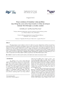 Exact Solution of Boundary Value Problem Describing the Convective Heat Transfer in Fully-Developed Laminar Flow Through a Circular Conduit
