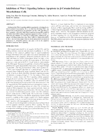 Inhibition of Wnt-1 Signaling Induces Apoptosis in ß-Catenin-Deficient