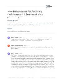 New Perspectives for Fostering Collaboration & Teamwork on A