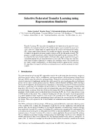 Selective Federated Transfer Learning Using Representation Similarity